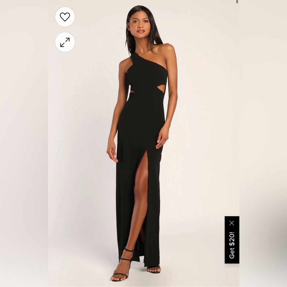 Lulus Show-Stopping Style Black One-Shoulder Cutout Maxi Dress